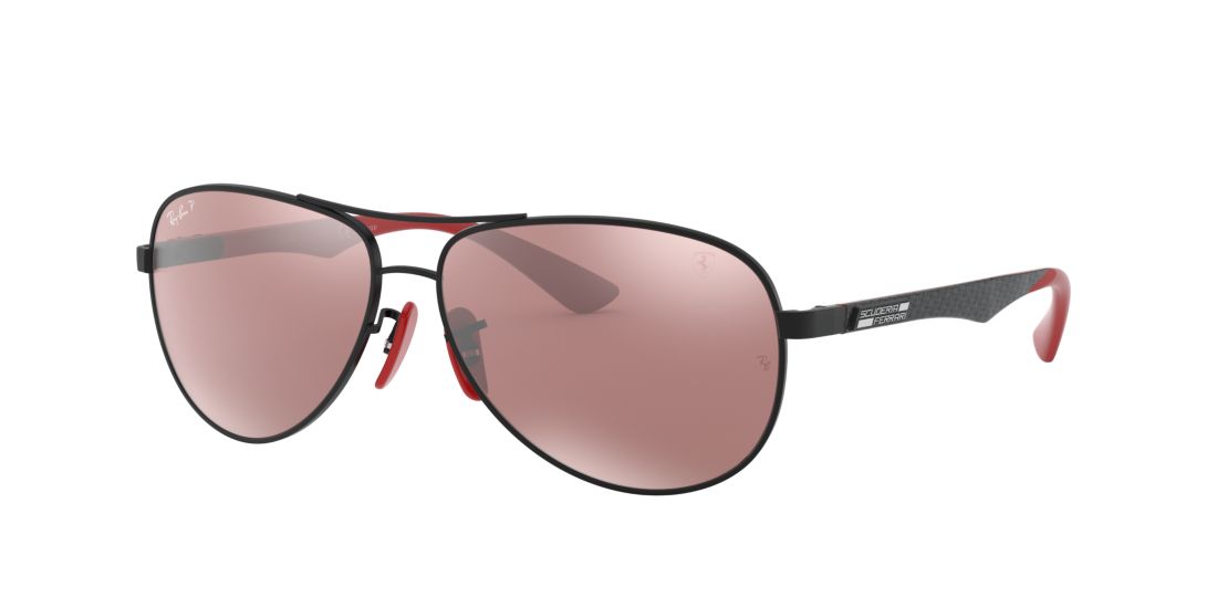 Ray Ban Man RB8313M SCUDERIA FERRARI COLLECTION - Frame color: Black, Lens color: Violet, Size 61-13/140