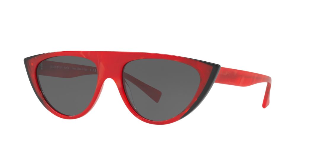 Alain Mikli Woman A05031 - Frame color: Red, Lens color: Grey-Black, Size 56-17/140