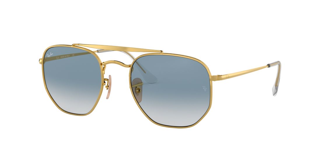 Ray Ban Unisex RB3648 MARSHAL - Frame color: Gold, Lens color: Blue, Size 54-21/145