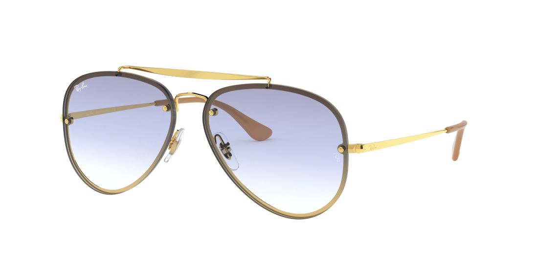 Ray Ban Unisex RB3584N BLAZE AVIATOR - Frame color: Gold, Lens color: Blue, Size 61-13/145