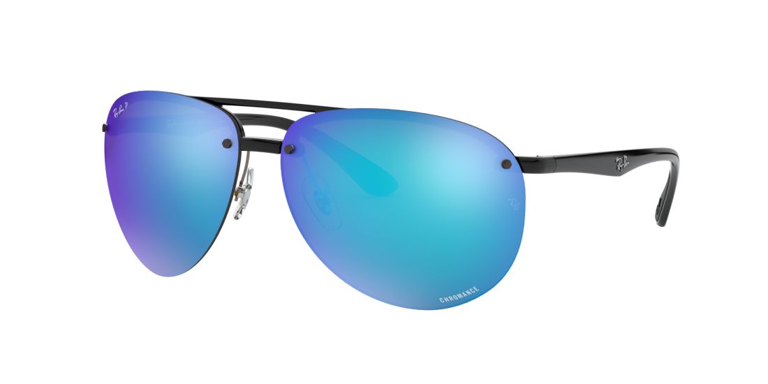 Ray Ban Man RB4293CH CHROMANCE - Frame color: Black, Lens color: Blue Mirror, Size 65-13/140