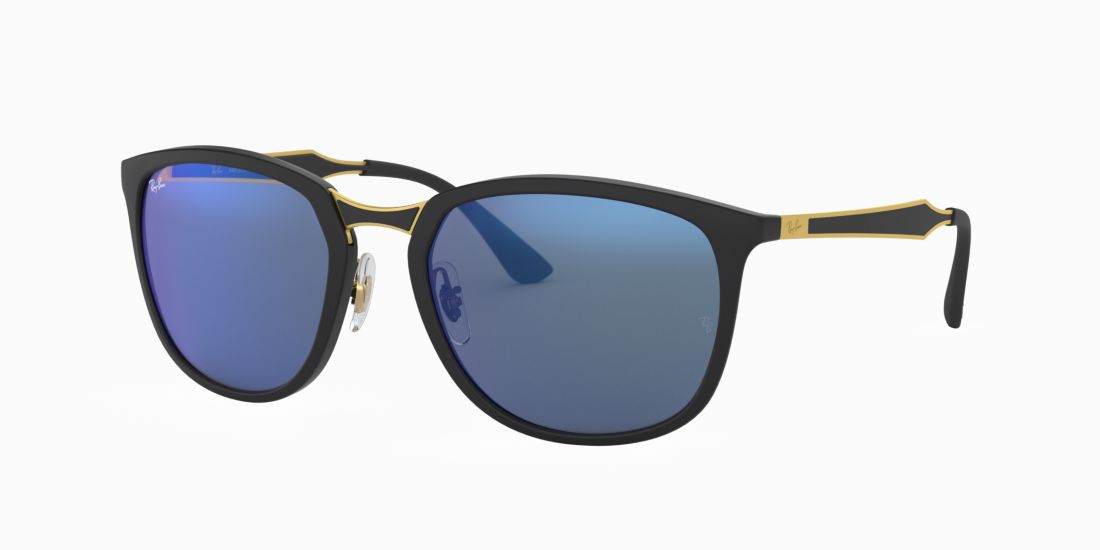 Ray Ban Unisex RB4299 - Frame color: Black, Lens color: Blue Mirror, Size 56-20/145