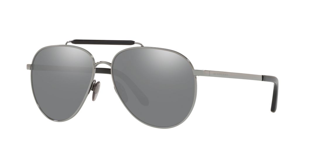 Burberry Man BE3097 - Frame color: Gunmetal, Lens color: Silver, Size 59-14/145