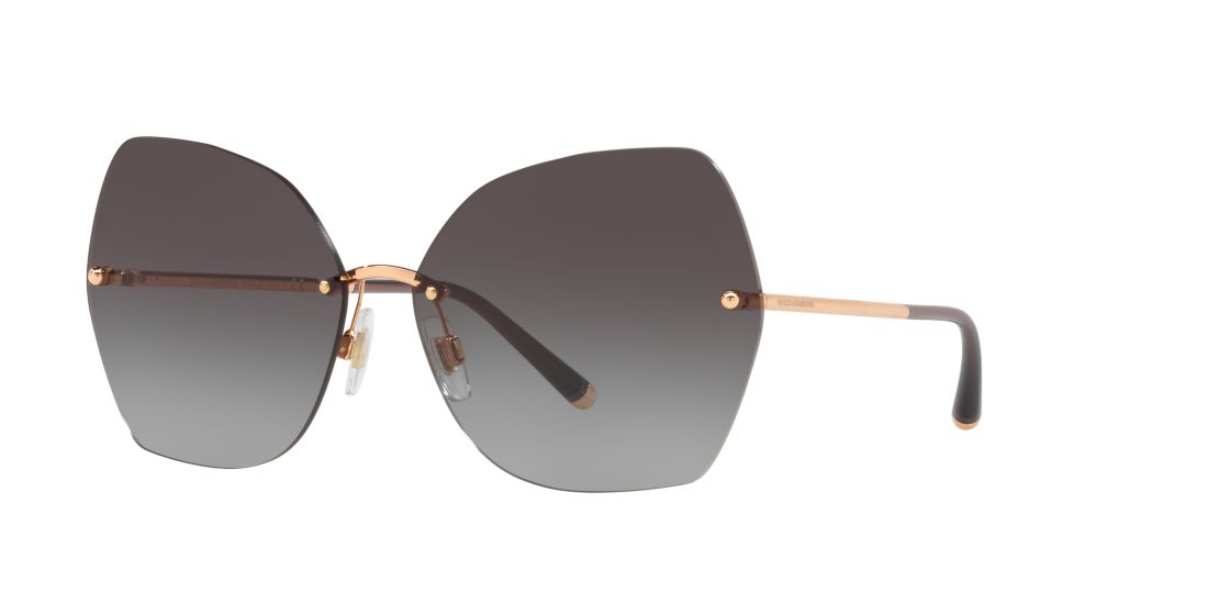 Dolce And Gabbana Woman DG2204 - Frame color: Rose Gold, Lens color: Grey-Black, Size 64-14/140