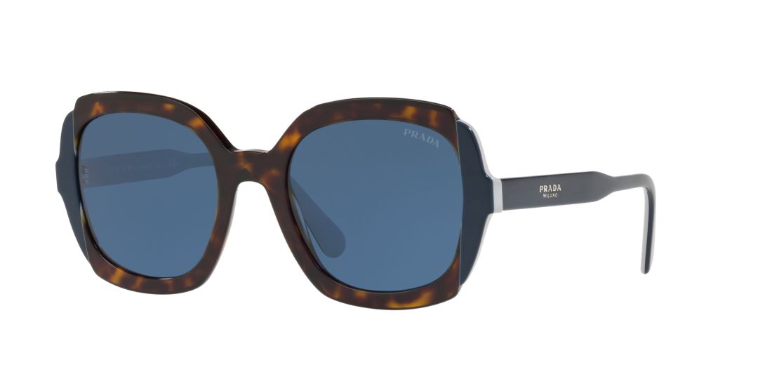 Prada Woman PR 16US - Frame color: Tortoise, Lens color: Blue, Size 54-21/140