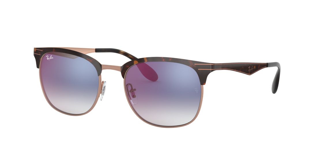 Ray Ban Unisex RB3538 - Frame color: Tortoise, Lens color: Blue Gradient Mirror, Size 53-19/145