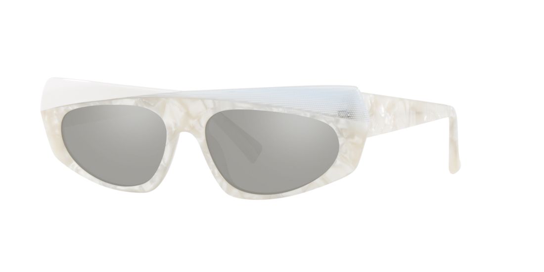 Alain Mikli Woman A05041 - Frame color: White, Lens color: Silver, Size 57-16/140