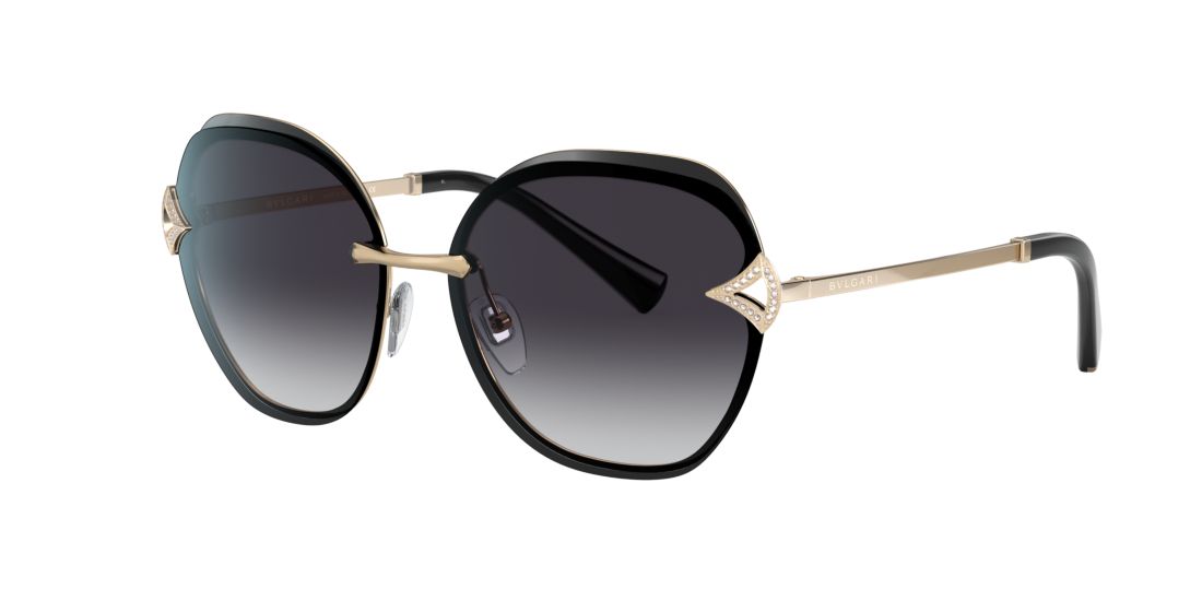 Bulgari Woman BV6111B Divas - Frame color: Black, Lens color: Blue, Size 60-15/135