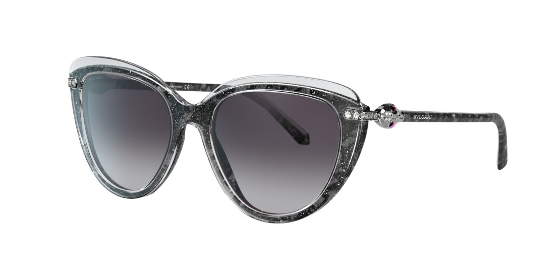 Bulgari Woman BV8211B Serpenti - Frame color: Transparent, Lens color: Blue, Size 55-18/140