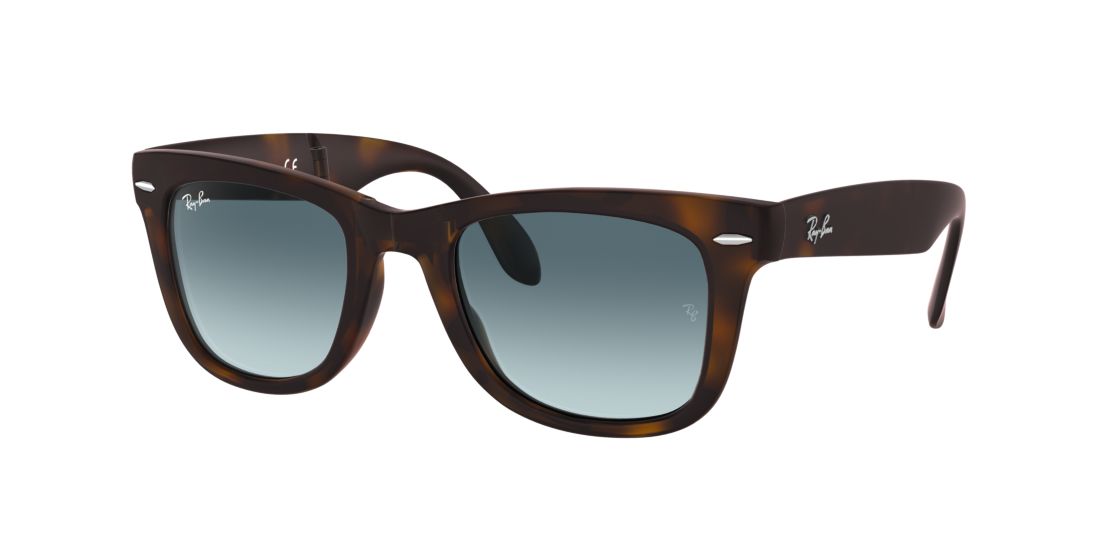 Ray Ban Unisex RB4105 WAYFARER FOLDING GRADIENT - Frame color: Tortoise, Lens color: Blue Gradient, Size 50-22/140