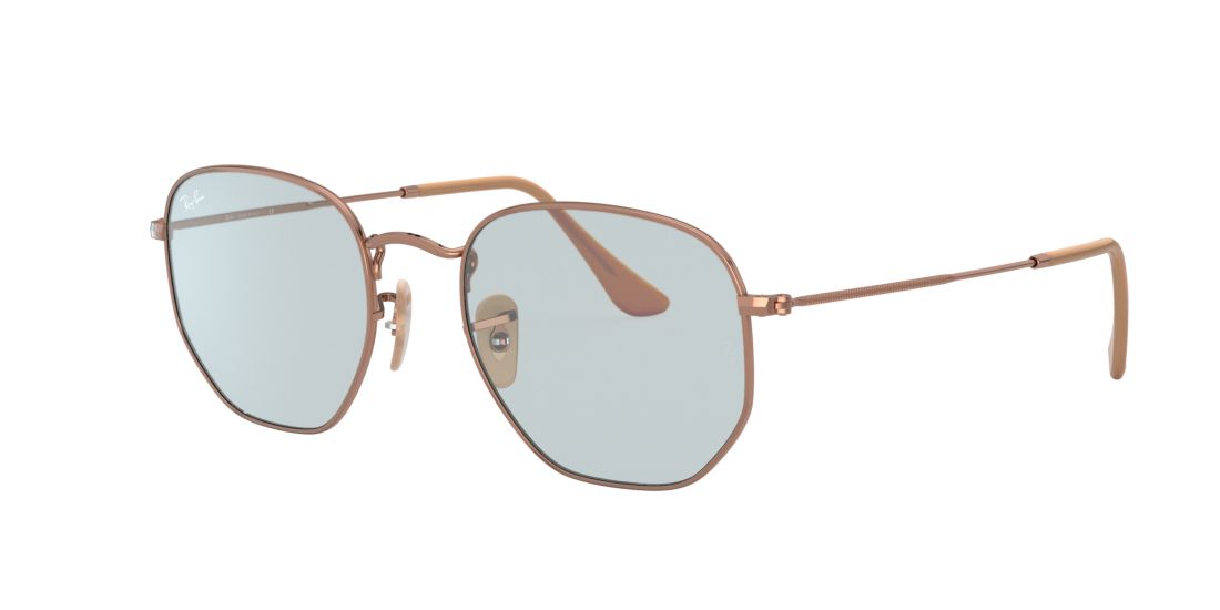 Ray Ban Unisex RB3548N HEXAGONAL EVOLVE - Frame color: Bronze-Copper, Lens color: Grey-Black, Size 54-21/145