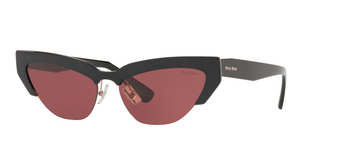 Miu Miu Woman MU 04US - Frame color: Black, Lens color: Violet, Size 59-16/145