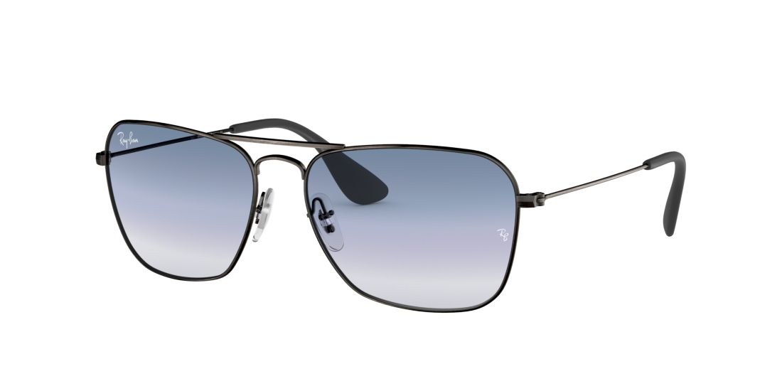 Ray Ban Unisex RB3610 - Frame color: Matte Black, Lens color: Blue Gradient, Size 58-15/140