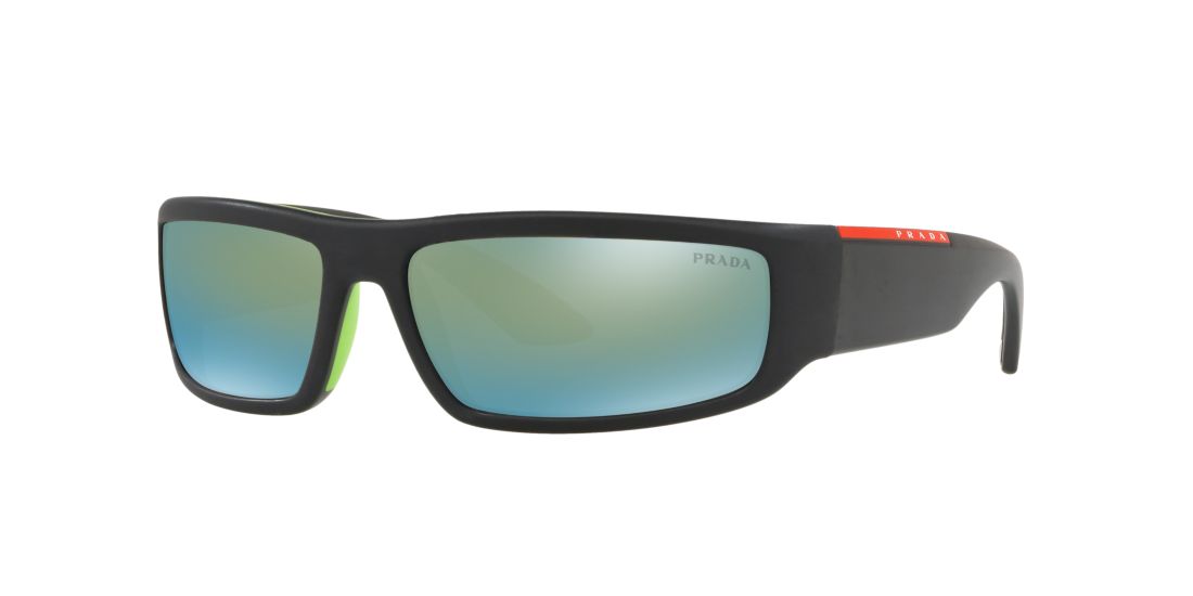 Prada Linea Rossa Man PS 02US - Frame color: Black, Lens color: Green, Size 65-16/130