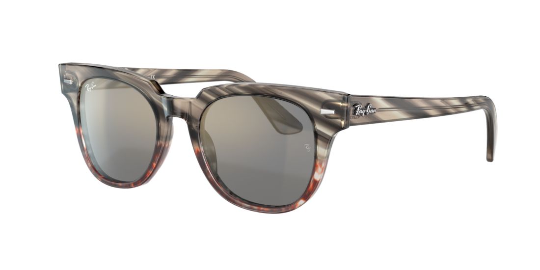 Ray Ban Unisex RB2168 METEOR STRIPED HAVANA - Frame color: Striped Grey Gradient Brown, Lens color: Blue, Size 50-20/150