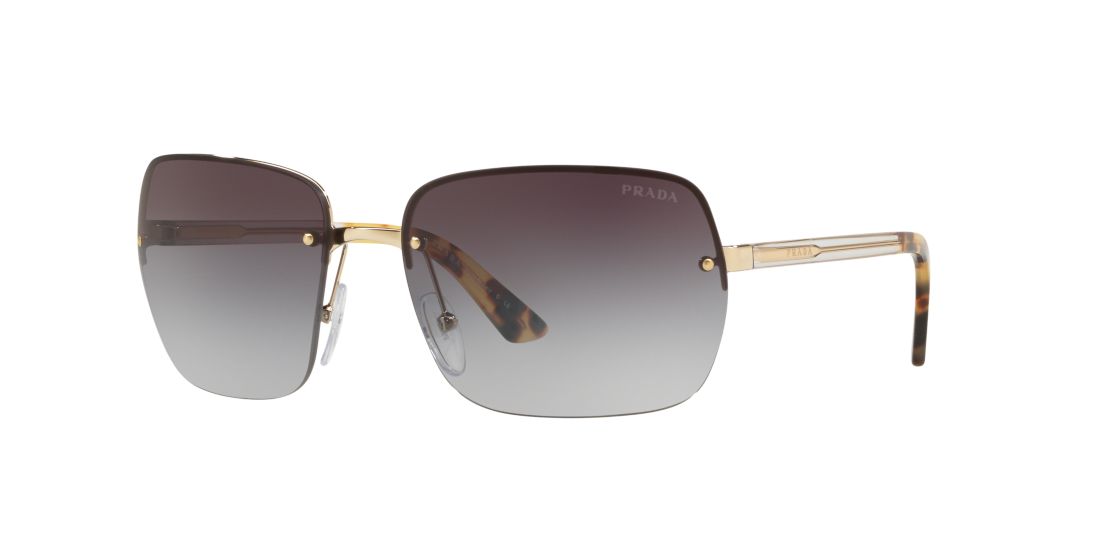 Prada Woman PR 63VS - Frame color: Gold, Lens color: Blue, Size 62-16/130