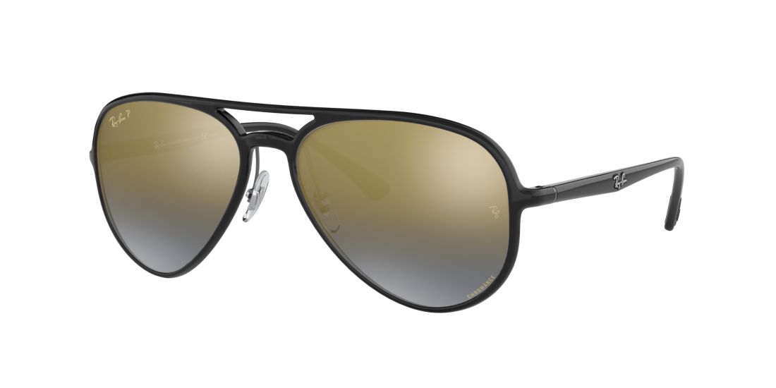 Ray Ban Unisex RB4320CH Chromance - Frame color: Black, Lens color: Gold, Size 58-16/140