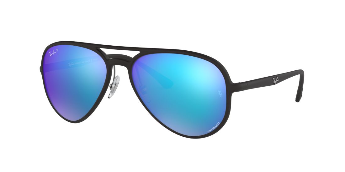 Shop Ray Ban Ray In Blue Mirror Chromance