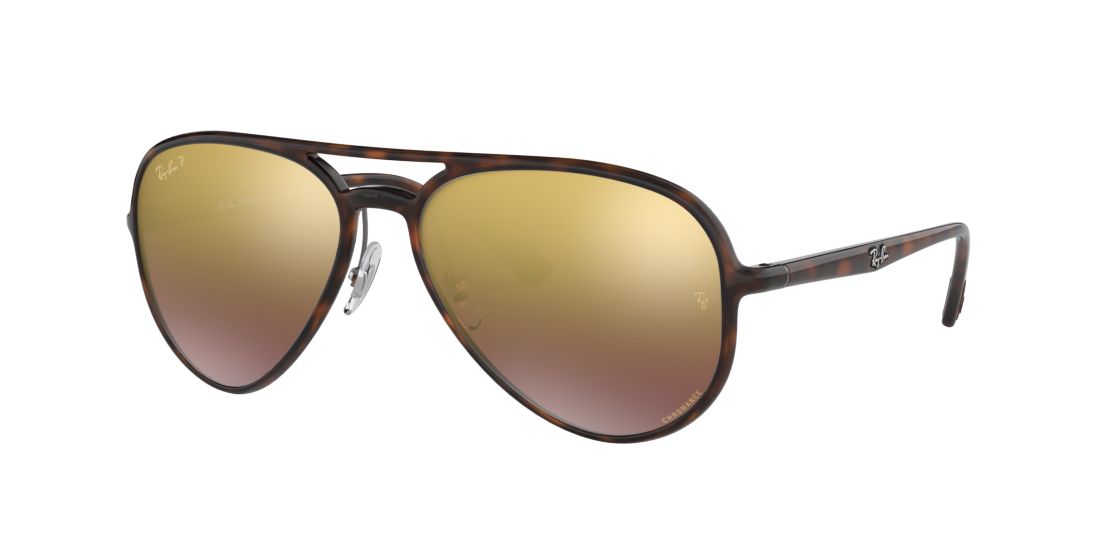 Shop Ray Ban Ray In Purple Mirror Chromance Polarized