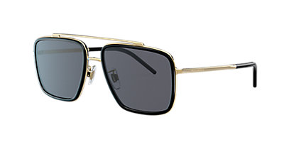 Dolce & Gabbana DG2220 57 Grey-Black & Gold Polarized Sunglasses ...