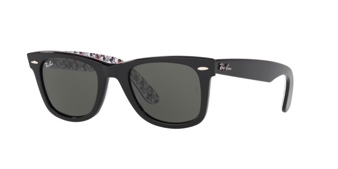 Ray Ban Unisex RB2140 Mickey M90th - Frame color: Black, Lens color: Green Classic G-15, Size 50-22/150