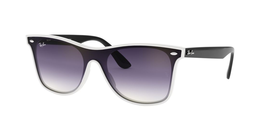 Ray Ban Unisex RB4440N BLAZE WAYFARER - Frame color: White, Lens color: Violet, Size 01-41/145