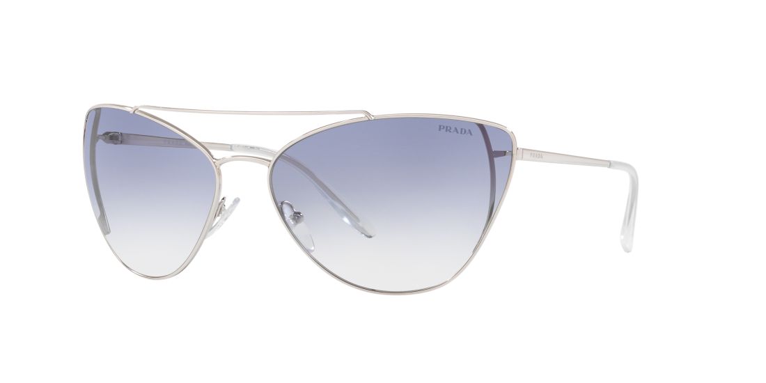 Prada Woman PR 65VS - Frame color: Silver, Lens color: Blue, Size 68-16/130