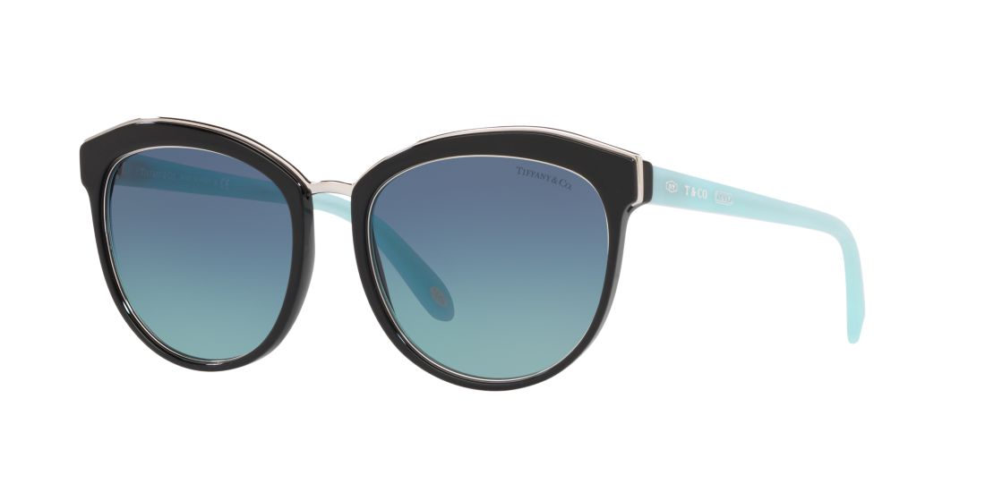 Tiffany Co Woman TF4146 Tiffany 1837 - Frame color: Black, Lens color: Blue, Size 56-18/145