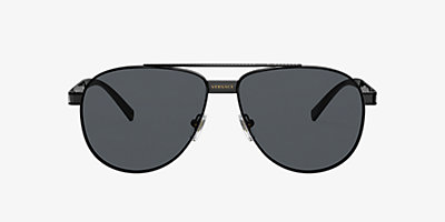 Versace VE2209 58 Grey-Black & Black Sunglasses | Sunglass Hut USA
