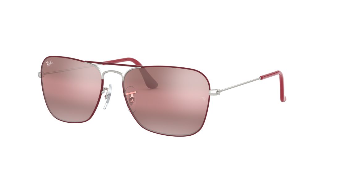 Ray Ban Man RB3136 CARAVAN - Frame color: Bordeaux, Lens color: Violet, Size 55-15/140