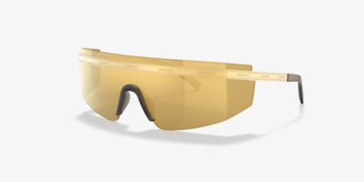 gold logomania visor sunglasses