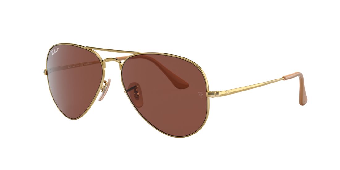 Ray Ban Unisex RB3689 EVOLVE - Frame color: Gold, Lens color: Bronze, Size 55-14/140