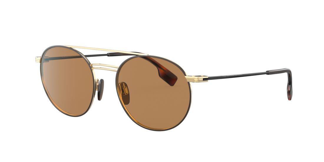 Burberry Man BE3109 - Frame color: Gold, Lens color: Brown, Size 53-19/145