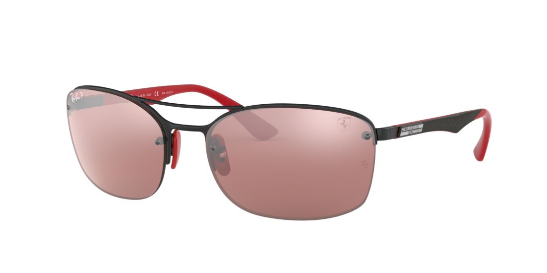 Ray Ban Man RB3617M SCUDERIA FERRARI COLLECTION - Frame color: Black, Lens color: Silver, Size 62-18/140