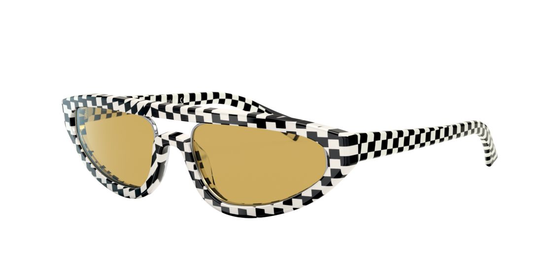 Alain Mikli Unisex A05047 - Frame color: Gunmetal, Lens color: Yellow, Size 55-17/140