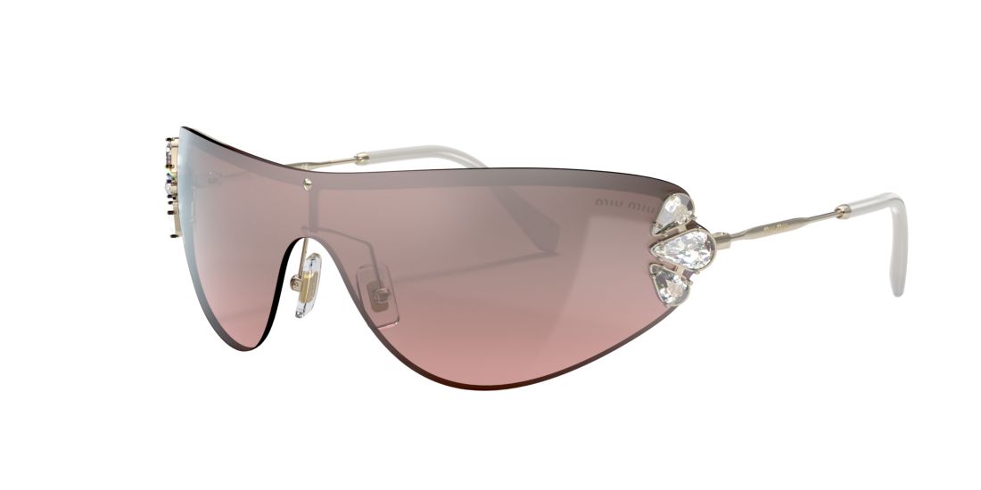 Miu Miu Woman MU 66US - Frame color: Gold, Lens color: Silver, Size 01-48/125