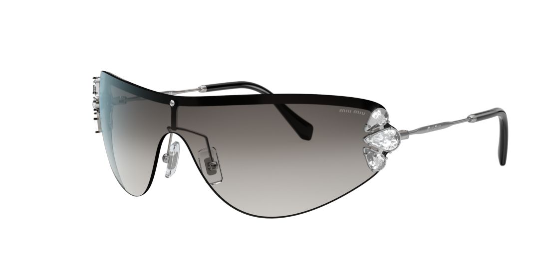 Miu Miu Woman MU 66US - Frame color: Silver, Lens color: Grey-Black, Size 01-48/125