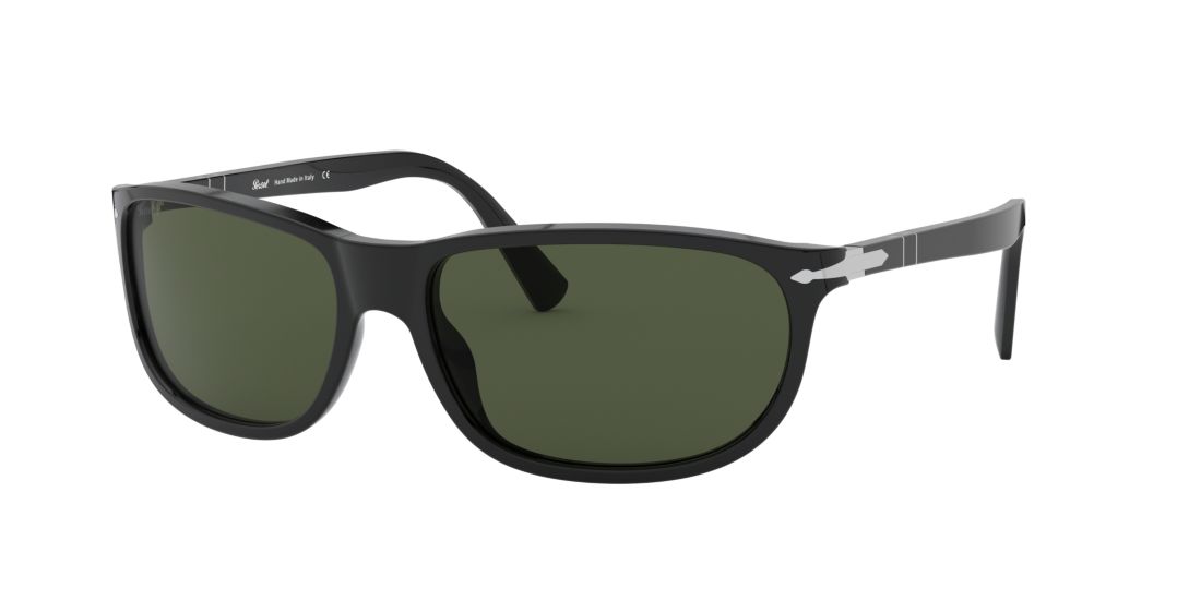 Persol Man PO3222S - Frame color: Black, Lens color: Green, Size FA-LS/135