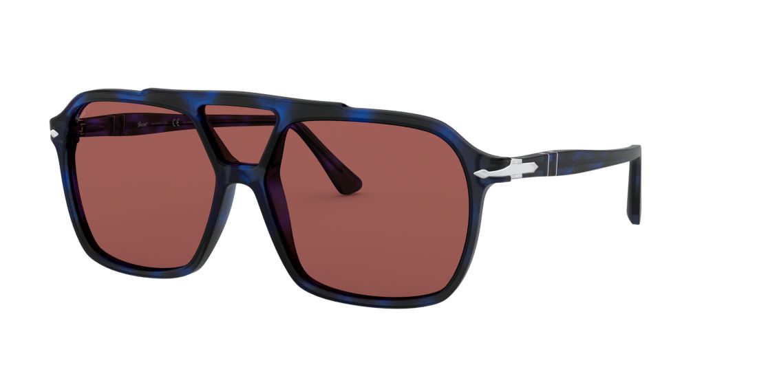 Persol Man PO3223S - Frame color: Blue Tortoise, Lens color: Red, Size FA-LS/145