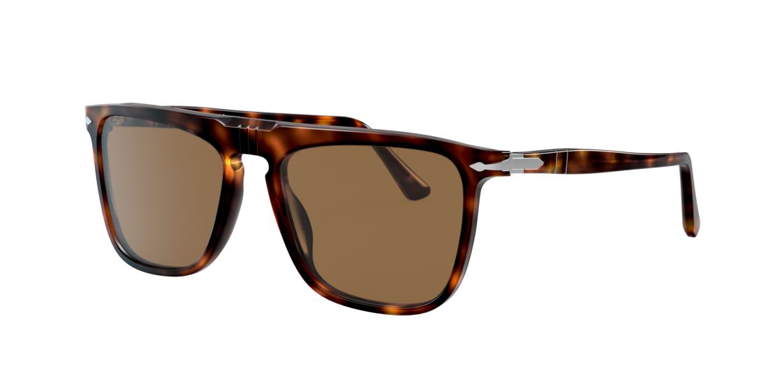 Persol Unisex PO3225S - Frame color: Tortoise, Lens color: Grey-Black, Size 56-18/145