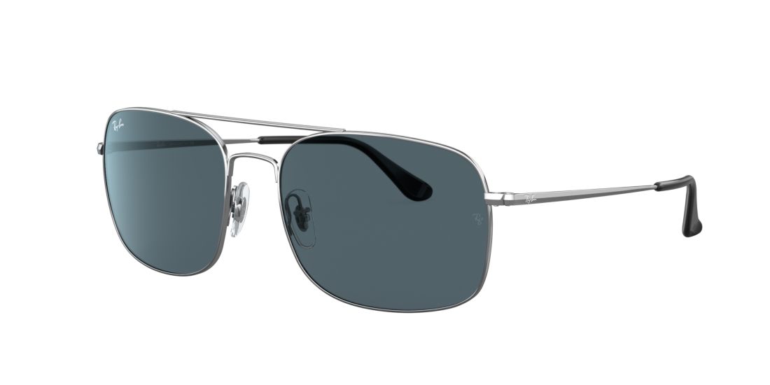 Ray Ban Unisex RB3611 - Frame color: Silver, Lens color: Blue, Size 60-18/145