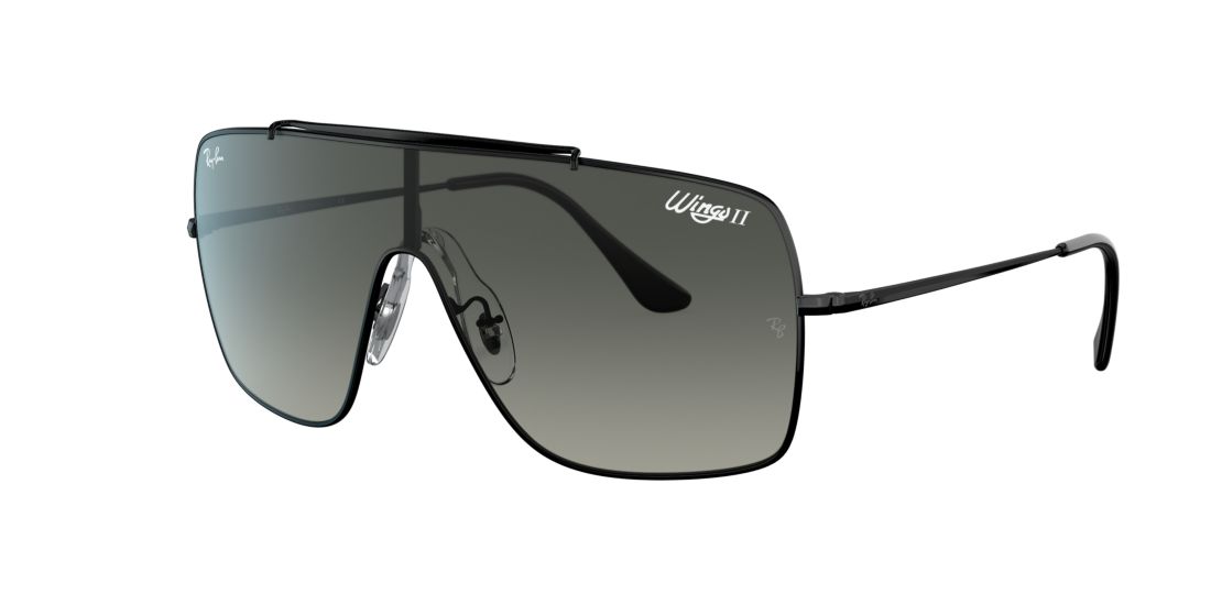 Ray Ban Man RB3697 WINGS II - Frame color: Black, Lens color: Grey-Black, Size 01-35/140