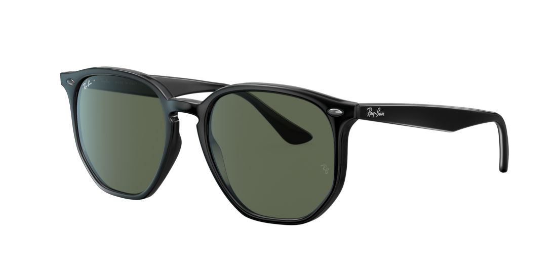 Ray Ban Unisex RB4306 - Frame color: Black, Lens color: Green, Size 54-19/145