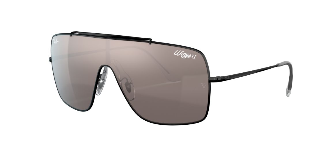 Ray Ban Man RB3697 WINGS II - Frame color: Black, Lens color: Violet, Size 01-35/140