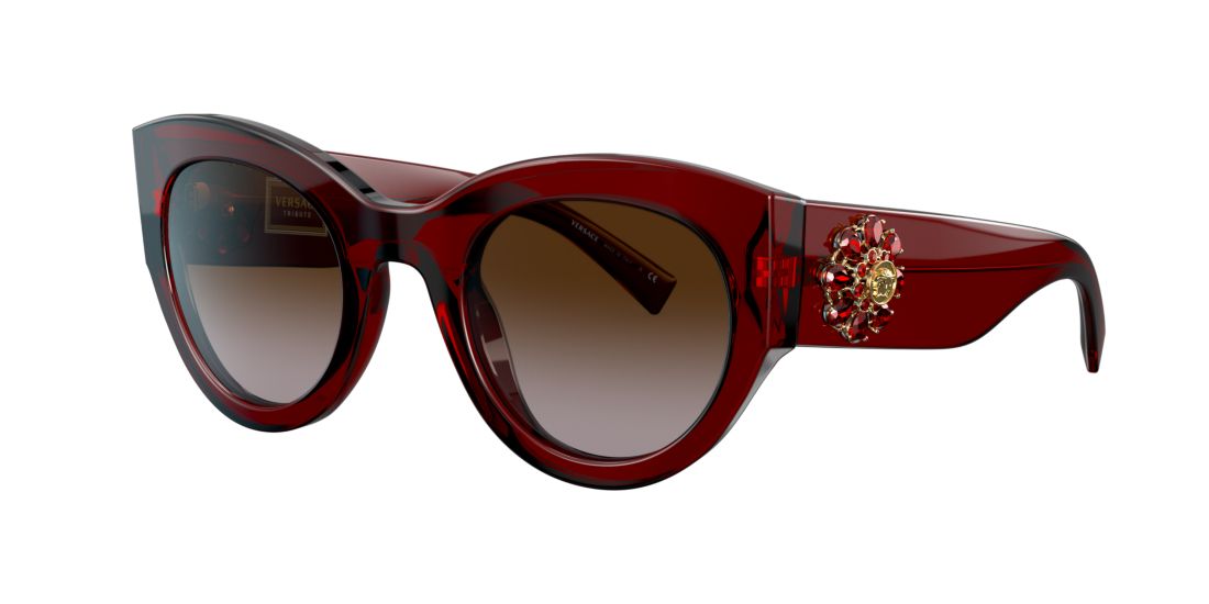 Versace Woman VE4353BM - Frame color: Burgundy, Lens color: Brown Gradient