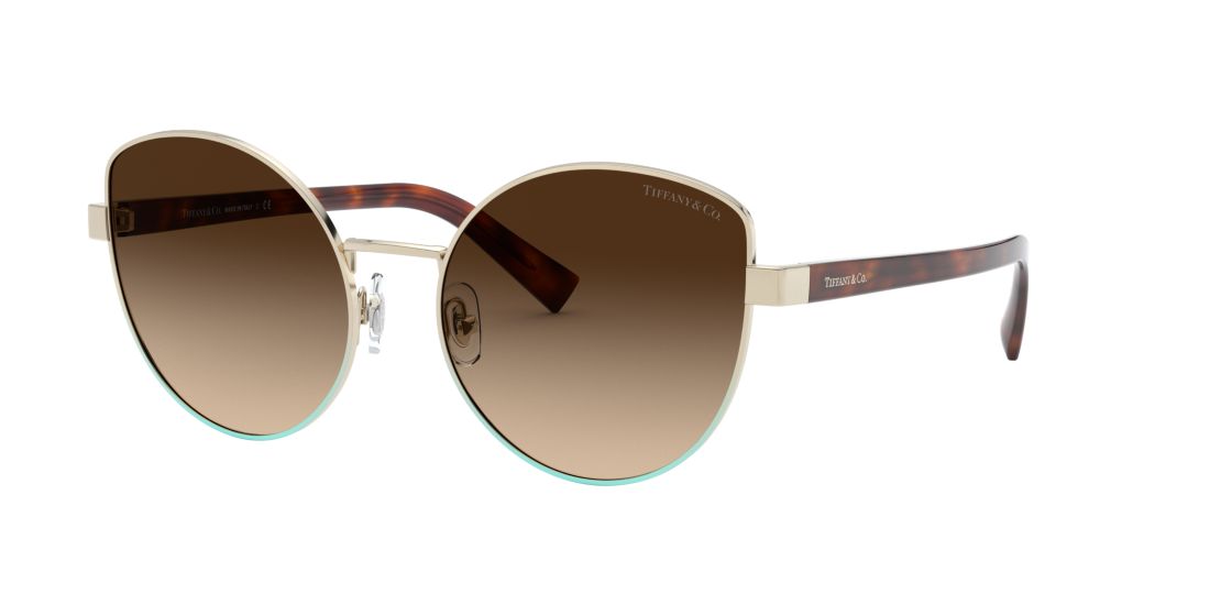 Tiffany Co Woman TF3068 Tiffany Blue - Frame color: Gold, Lens color: Brown Gradient