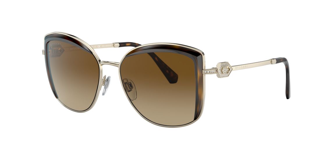 Bulgari Woman BV6128B Serpenti - Frame color: Tortoise, Lens color: Brown Gradient