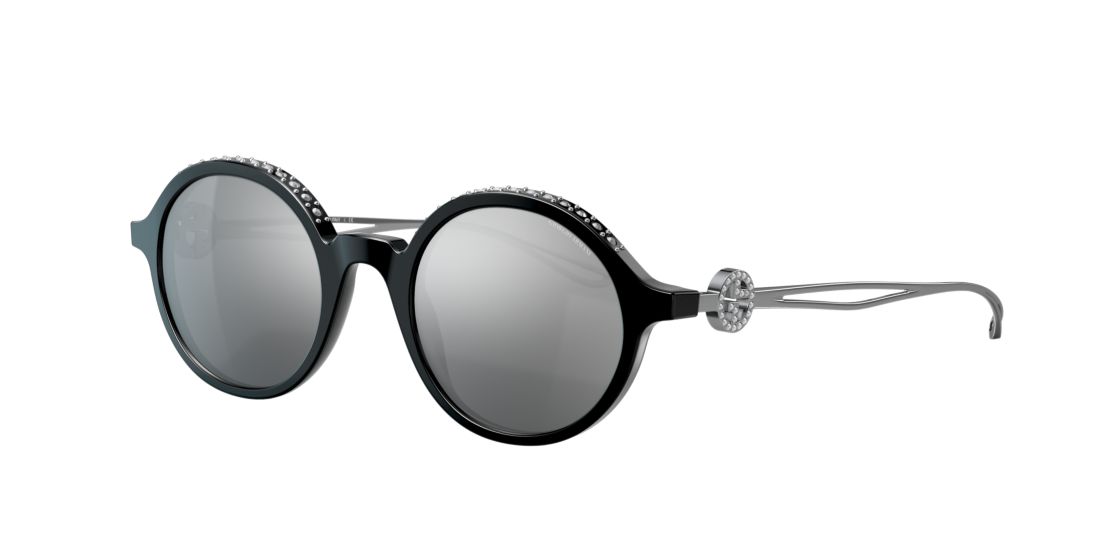 Shop Giorgio Armani Woman Sunglass Ar8127b In Grey Mirror Black