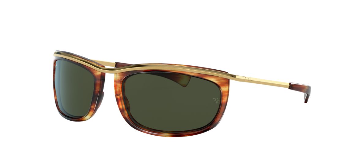 Ray Ban Unisex RB2319 OLYMPIAN - Frame color: Tortoise, Lens color: Green, Size 62-19/125