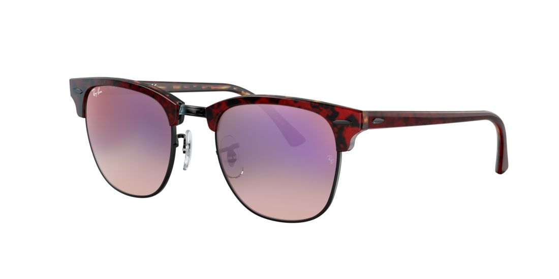 Ray Ban Man RB3016 CLUBMASTER COLOR MIX - Frame color: Tortoise, Lens color: Violet, Size 51-21/145